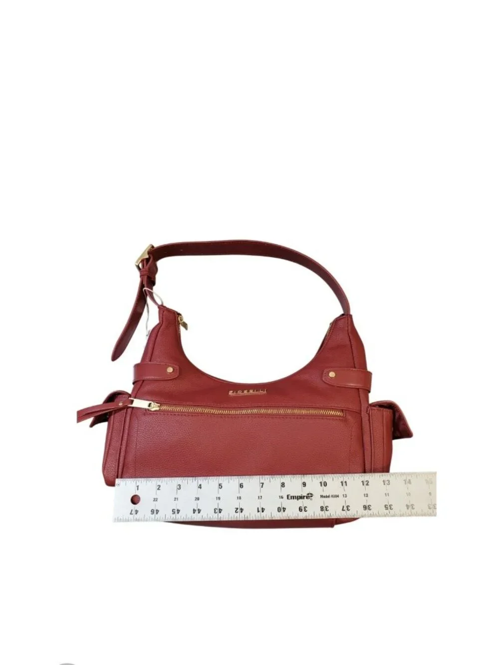 Fiorelli Red Pebbled Vegan Leather Shoulder Bag Hobo & Matching Wallet Set